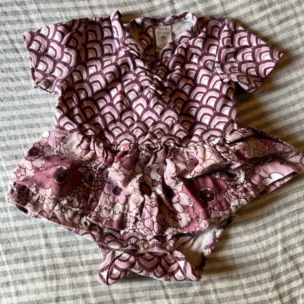 Kate Quinn Purple Patterned Skirted One Piece